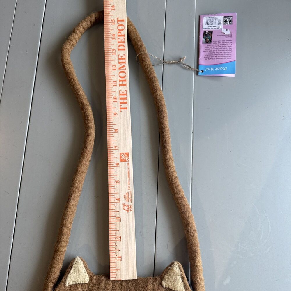 Earth Divas Felted Wool Bag, Brown bear Fair Trade Made - Picture 11 of 11